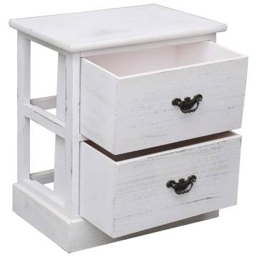 Elegant White Bedside Cabinet - Vintage Charm | HipoMarket UK