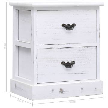 Elegant White Bedside Cabinet - Vintage Charm | HipoMarket UK