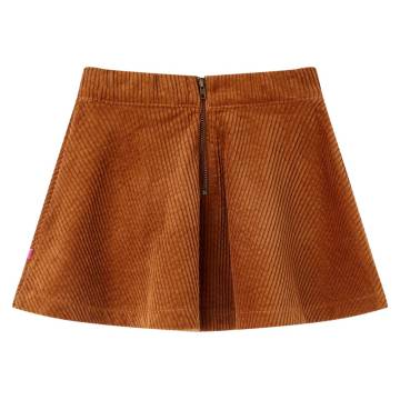 Kids' Corduroy Skirt with Pockets - Cognac, Size 140