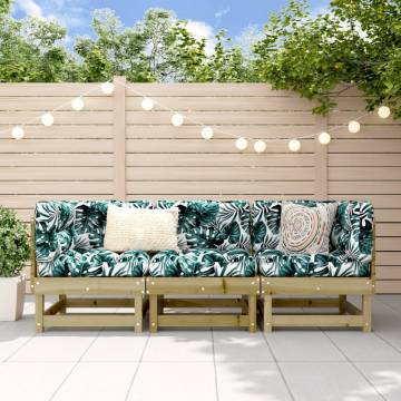 3 Piece Garden Lounge Set - Impregnated Pine Wood | Hipo Market