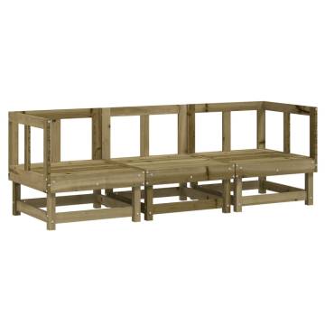 3 Piece Garden Lounge Set - Impregnated Pine Wood | Hipo Market