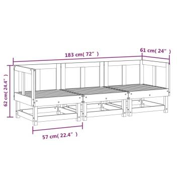 3 Piece Garden Lounge Set - Impregnated Pine Wood | Hipo Market