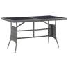 Stylish Grey Garden Table - 140x80 cm Poly Rattan