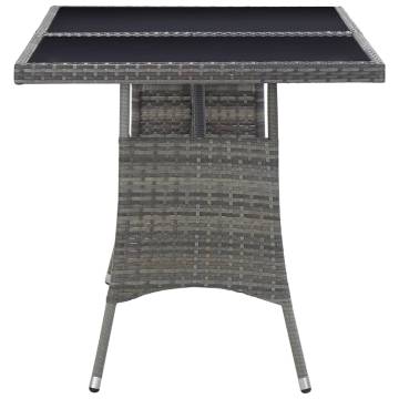 Stylish Grey Garden Table - 140x80 cm Poly Rattan