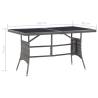 Stylish Grey Garden Table - 140x80 cm Poly Rattan