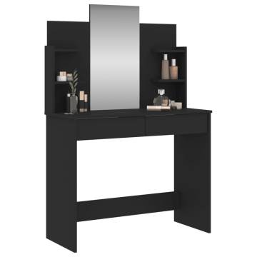 Elegant Black Dressing Table with Mirror - 96x39x142 cm