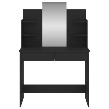 Elegant Black Dressing Table with Mirror - 96x39x142 cm