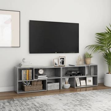 Stylish Concrete Grey TV Cabinet - 149x30x52 cm - HiFoMarket