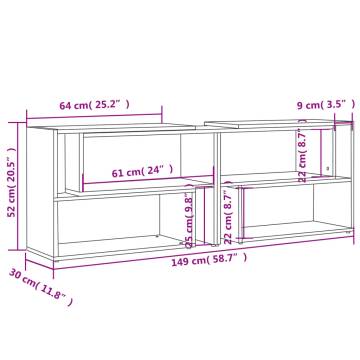 Stylish Concrete Grey TV Cabinet - 149x30x52 cm - HiFoMarket