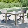 Garden Table 90x90x75 cm Tempered Glass and Poly Rattan Grey Colour grey and white Size 90 x 90 x 75 cm Quantity in Package 1 