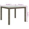 Stylish Garden Table 90x90cm - Grey Poly Rattan & Glass