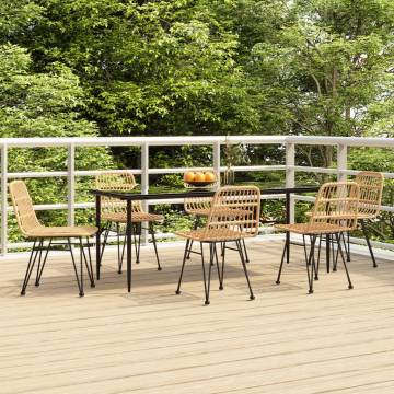 7 Piece Garden Dining Set - Durable Poly Rattan Outdoor Furniture