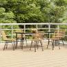 7 Piece Garden Dining Set Poly Rattan Colour brown Size 200 cm table length Number of 6 