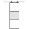 Sliding Door Black 76x205 cm - Tempered Glass & Aluminium