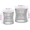 Elegant Garden Side Tables Set - 2 pcs Black Poly Rattan