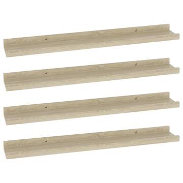 Stylish Wall Shelves - 4 pcs Sonoma Oak | HipoMarket