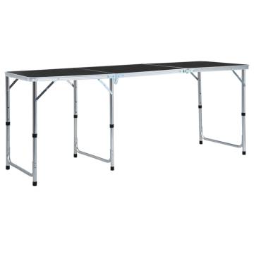 Foldable Camping Table Grey Aluminium 180x60 cm | HipoMarket