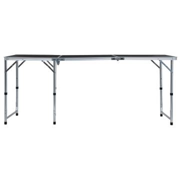 Foldable Camping Table Grey Aluminium 180x60 cm | HipoMarket