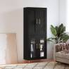 Highboard Black 69.5x34x180 cm Engineered Wood Colour black Quantity in Package 1 Model 2 glass doors 