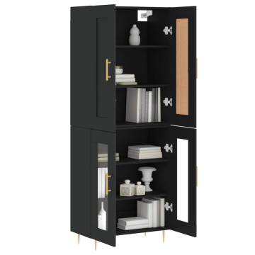 Elegant Highboard Black - 69.5x34x180 cm Engineered Wood