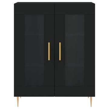 Elegant Highboard Black - 69.5x34x180 cm Engineered Wood