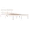 White Solid Wood Bed Frame 140x190 cm | Hipomarket