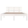 White Solid Wood Bed Frame 140x190 cm | Hipomarket