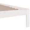 White Solid Wood Bed Frame 140x190 cm | Hipomarket