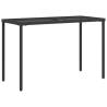 Garden Table with Glass Top - Black Poly Rattan 115x54 cm