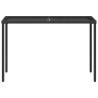 Garden Table with Glass Top - Black Poly Rattan 115x54 cm