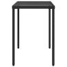 Garden Table with Glass Top - Black Poly Rattan 115x54 cm