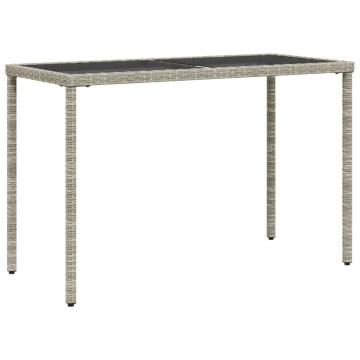 Light Grey Garden Table with Glass Top | 115x54 cm | HipoMarket