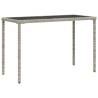 Light Grey Garden Table with Glass Top | 115x54 cm | HipoMarket