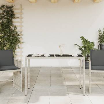 Light Grey Garden Table with Glass Top | 115x54 cm | HipoMarket