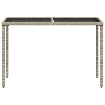 Light Grey Garden Table with Glass Top | 115x54 cm | HipoMarket