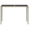 Light Grey Garden Table with Glass Top | 115x54 cm | HipoMarket