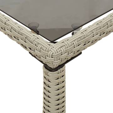 Light Grey Garden Table with Glass Top | 115x54 cm | HipoMarket