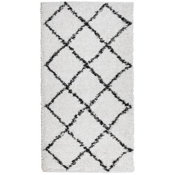 Shaggy Rug High Pile Cream & Black 60x110 cm - Hipomarket