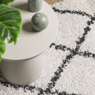 Shaggy Rug High Pile Cream & Black 60x110 cm - Hipomarket