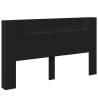 Stylish Black LED Headboard Cabinet - 180x16.5 cm