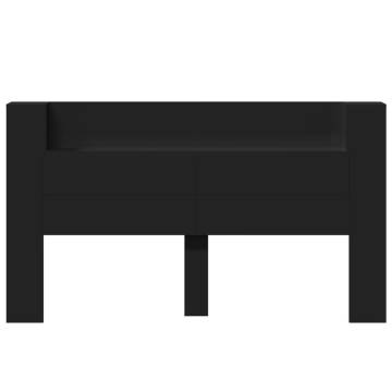 Stylish Black LED Headboard Cabinet - 180x16.5 cm