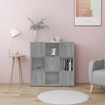 Book Cabinet Grey Sonoma - Modern Storage Solution | Hipomarket