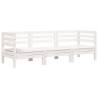 Garden Sofa 3-Seater White Solid Wood Pine - Stylish Outdoor Seating