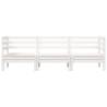 Garden Sofa 3-Seater White Solid Wood Pine - Stylish Outdoor Seating