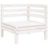 Garden Sofa 3-Seater White Solid Wood Pine - Stylish Outdoor Seating