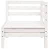 Garden Sofa 3-Seater White Solid Wood Pine - Stylish Outdoor Seating