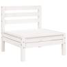 Garden Sofa 3-Seater White Solid Wood Pine - Stylish Outdoor Seating