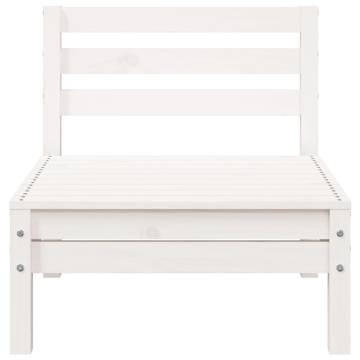 Garden Sofa 3-Seater White Solid Wood Pine - Stylish Outdoor Seating