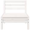 Garden Sofa 3-Seater White Solid Wood Pine - Stylish Outdoor Seating