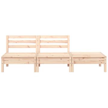 Garden Sofa 3-Seater Solid Wood Pine - Stylish Outdoor Seating